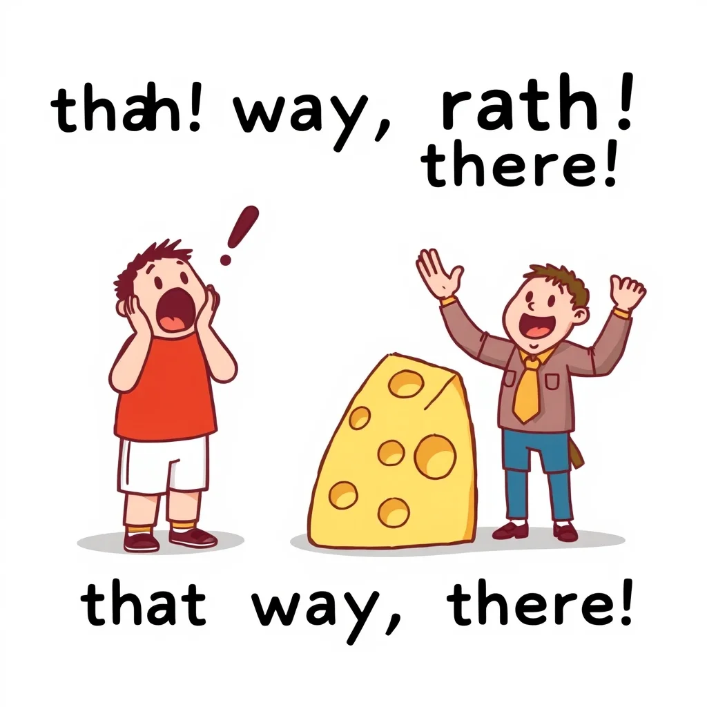 Mnemonic illustration for あちら — that way, there