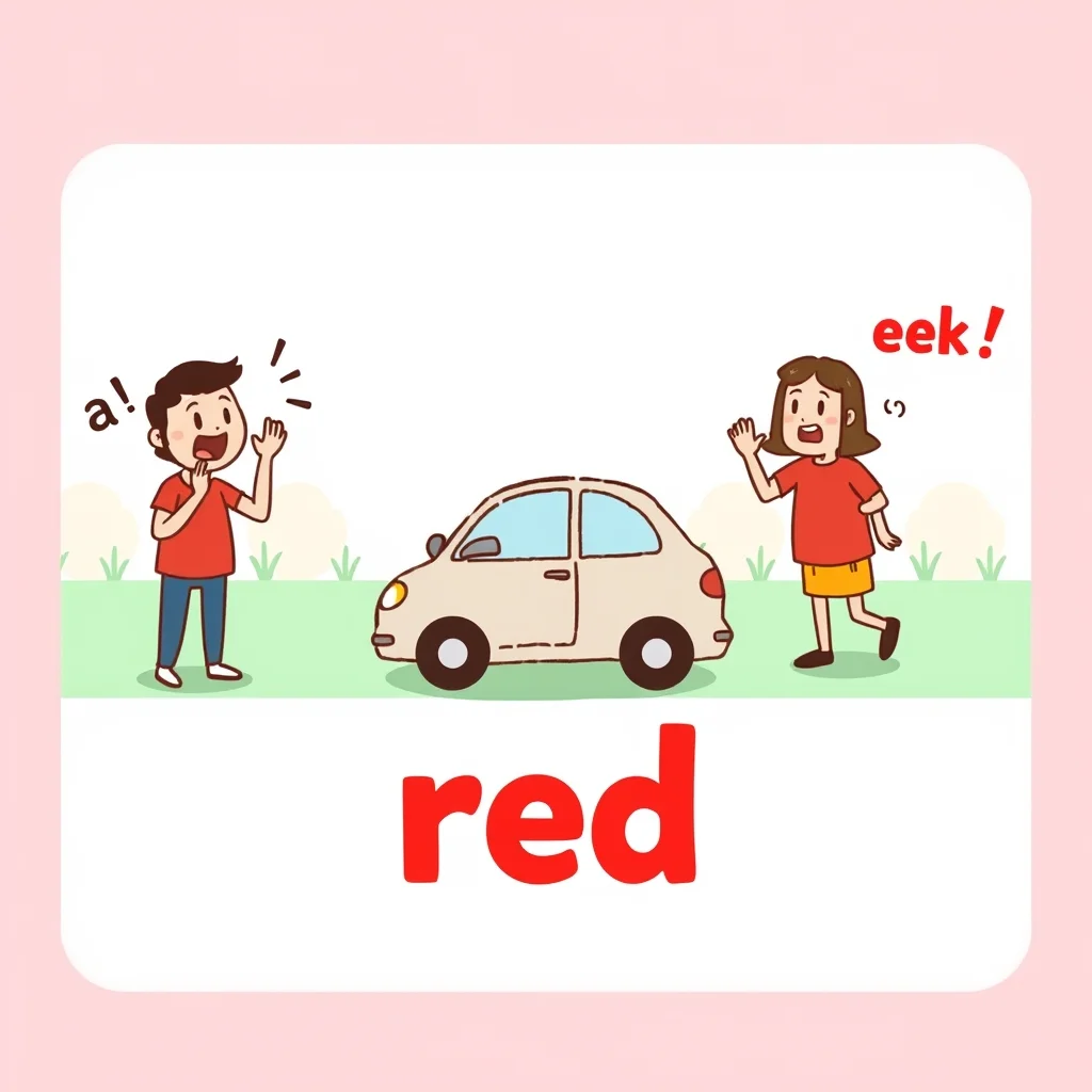 Mnemonic illustration for 赤い — red
