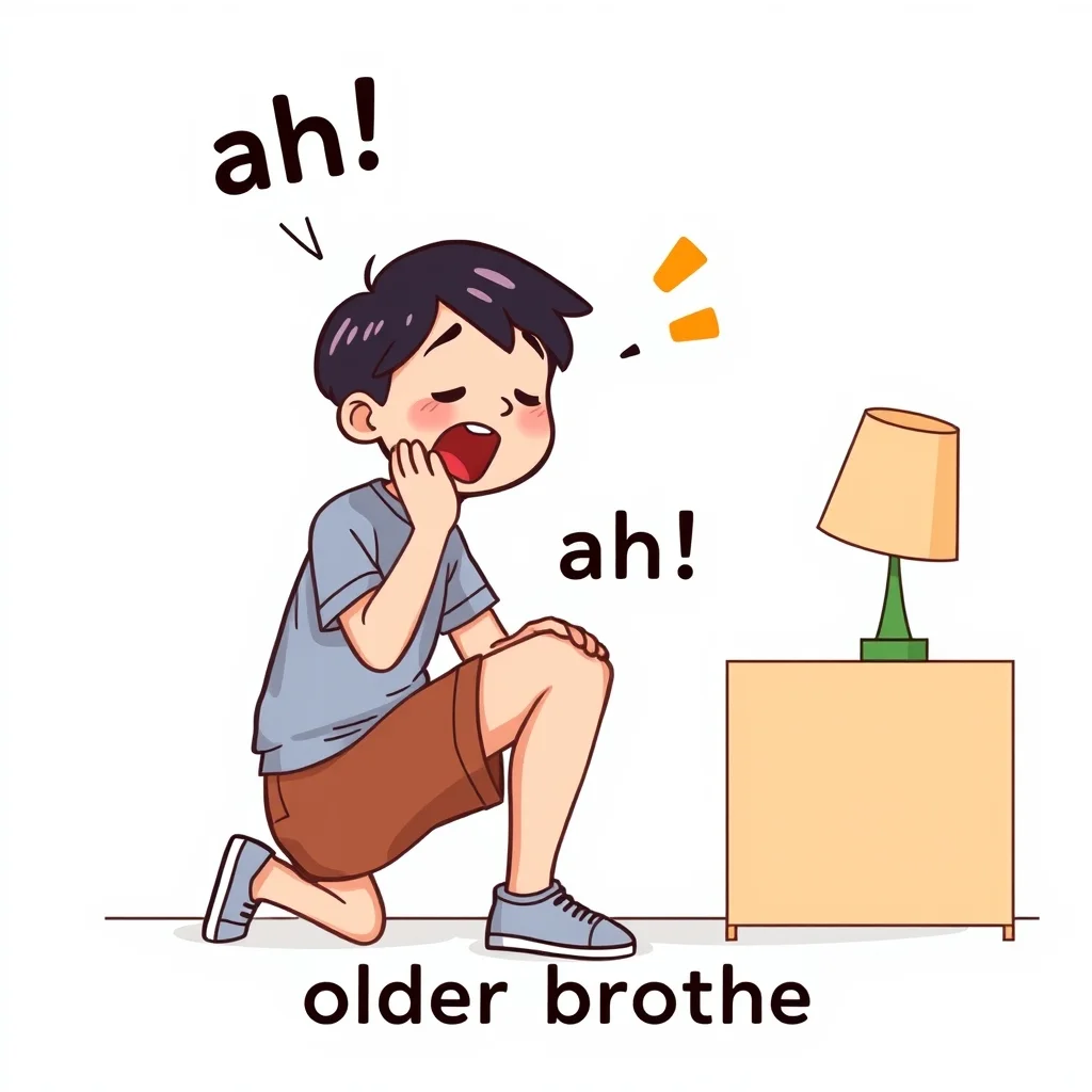 Mnemonic illustration for 兄 — older brother