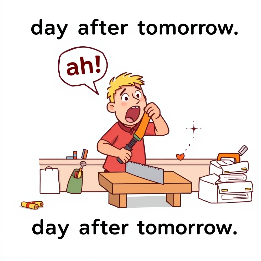 Mnemonic illustration for 明後日 — day after tomorrow