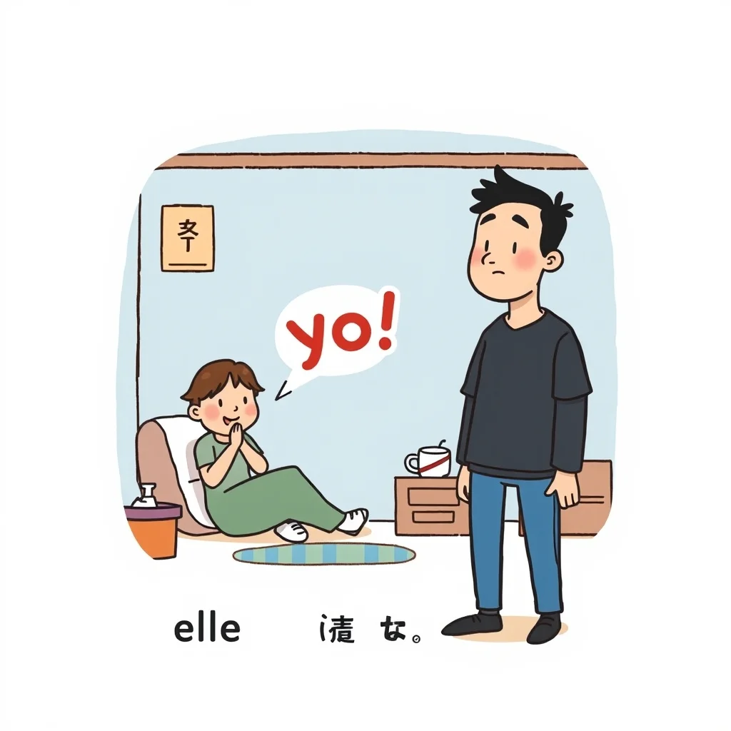 Mnemonic illustration for 病気 — illness