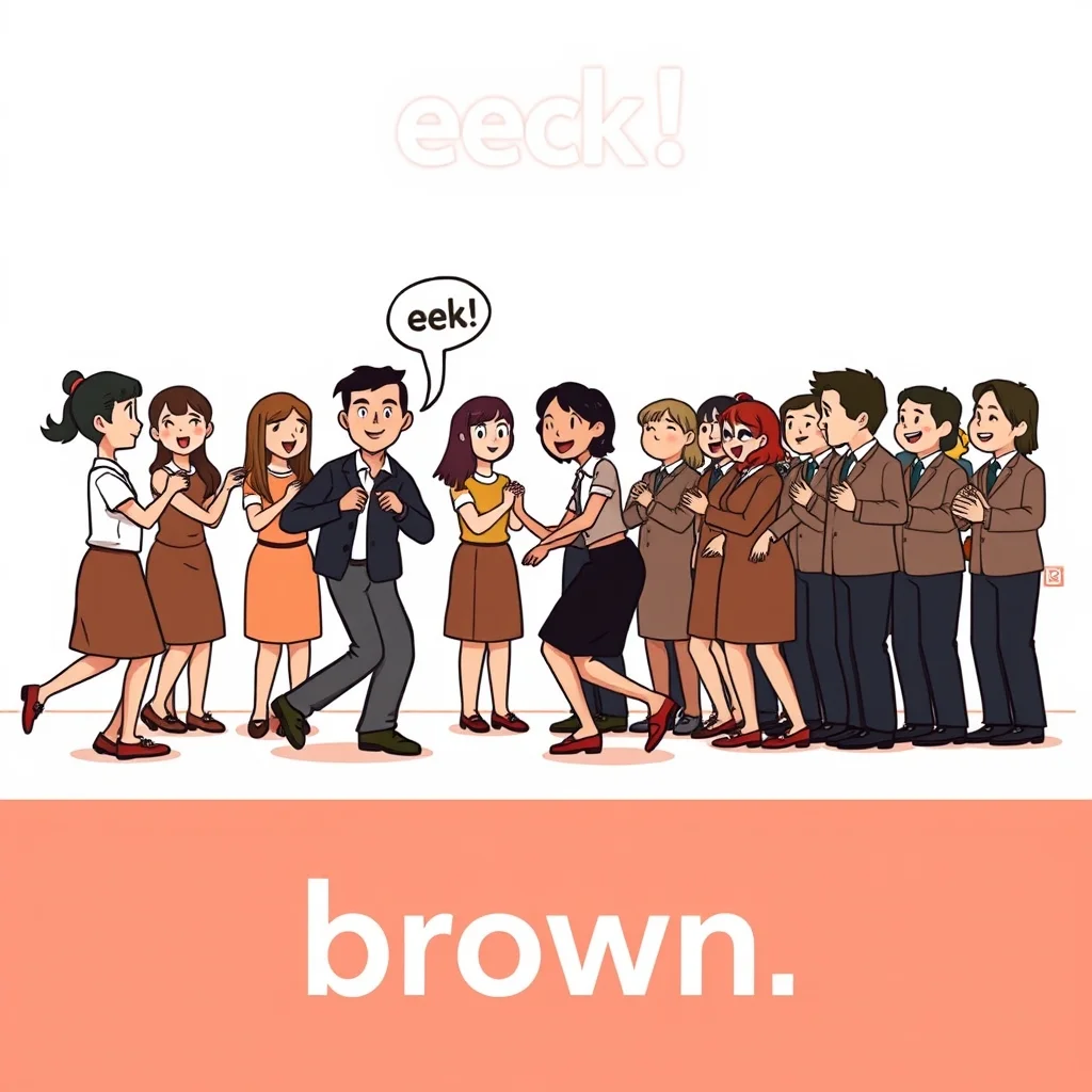 Mnemonic illustration for 茶色 — brown