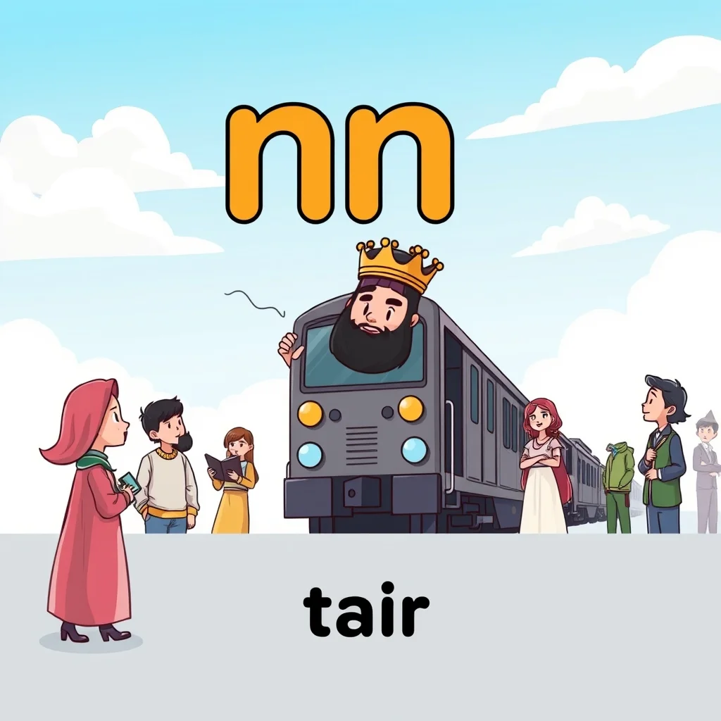 Mnemonic illustration for 電車 — train