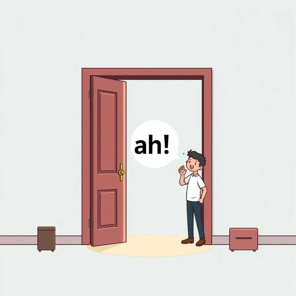 Mnemonic illustration for ドア — door