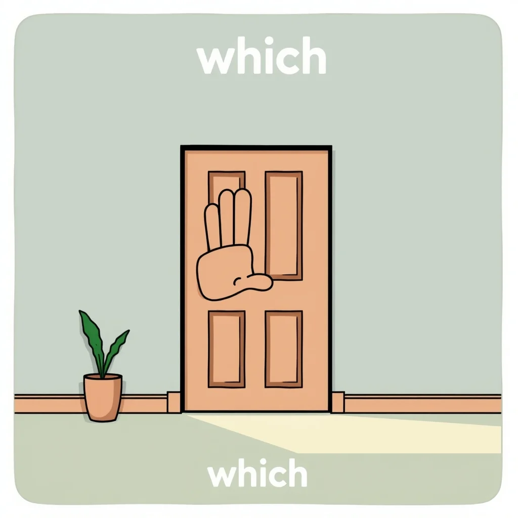 Mnemonic illustration for どの — which