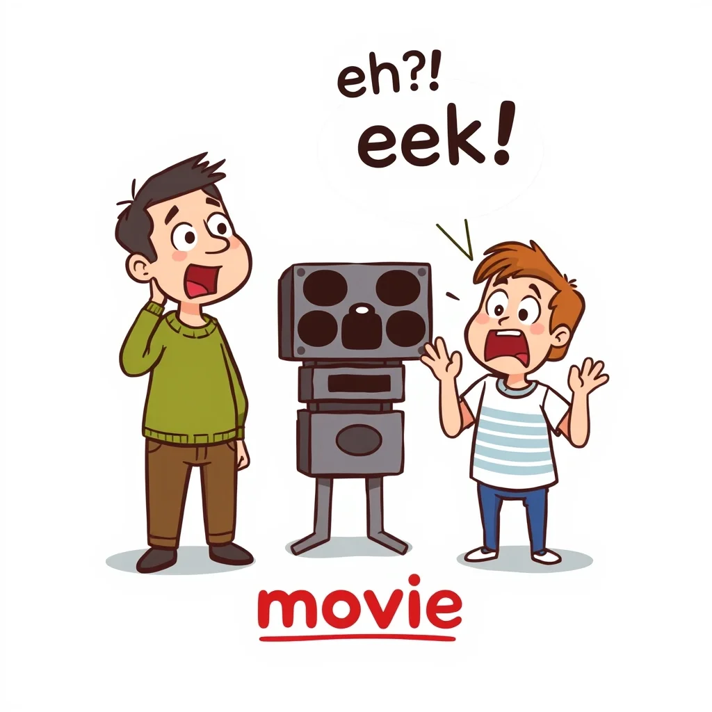 Mnemonic illustration for 映画 — movie