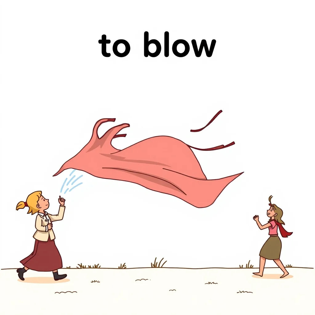 Mnemonic illustration for 吹く — to blow