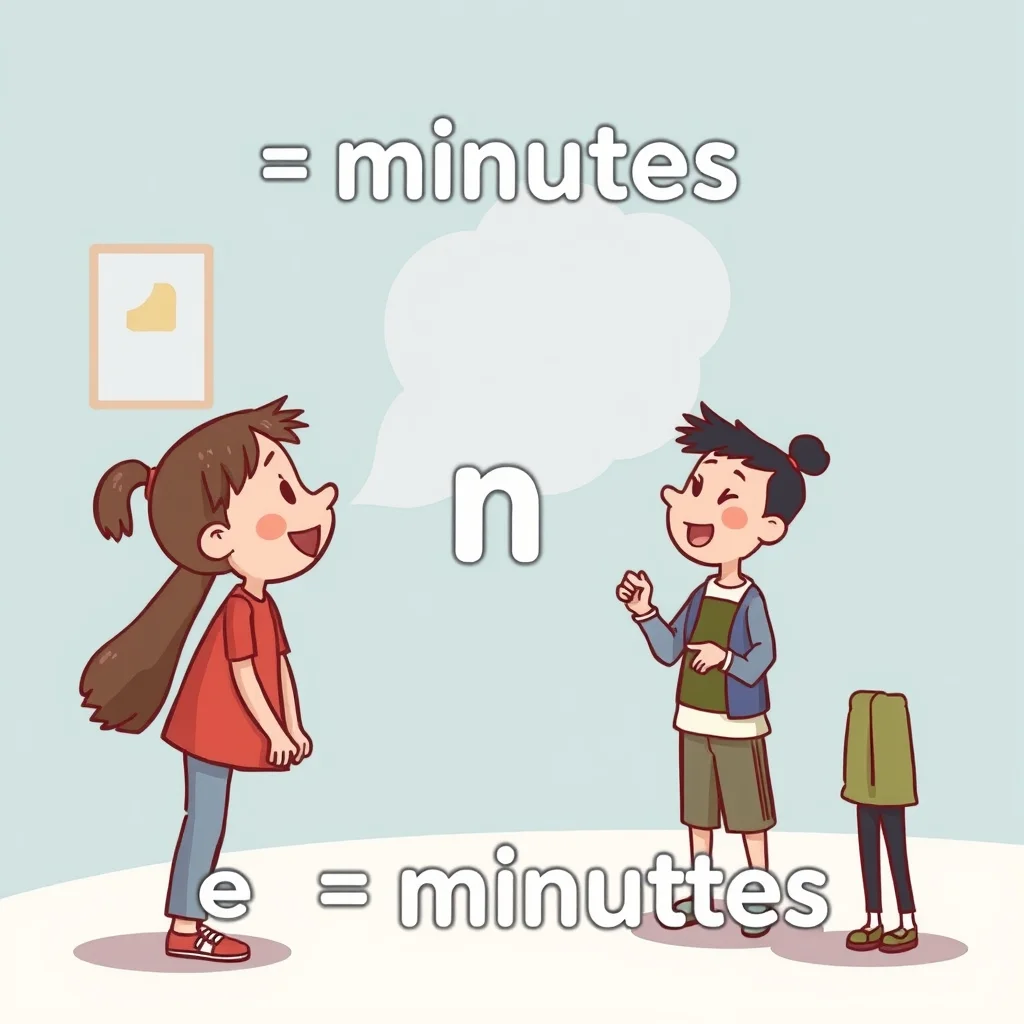 Mnemonic illustration for 分 — ~ minutes