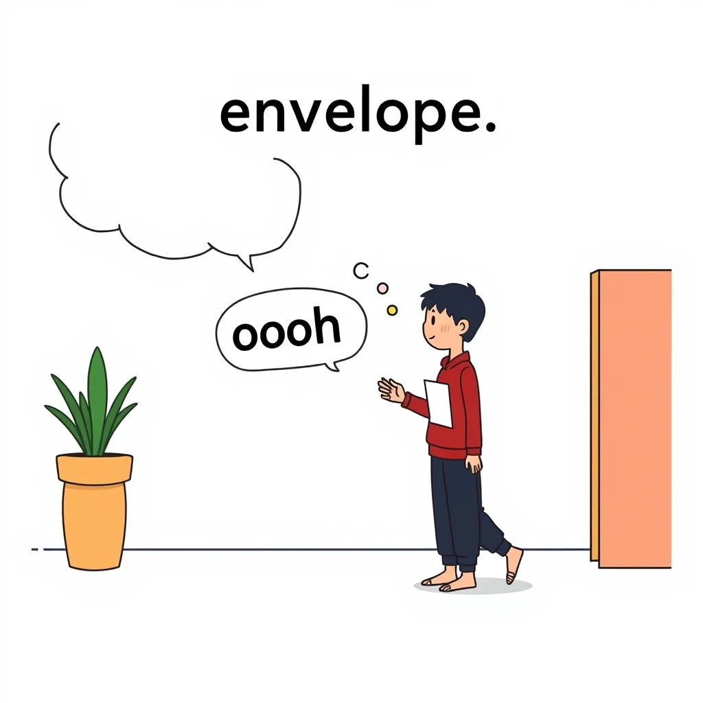 Mnemonic illustration for 封筒 — envelope