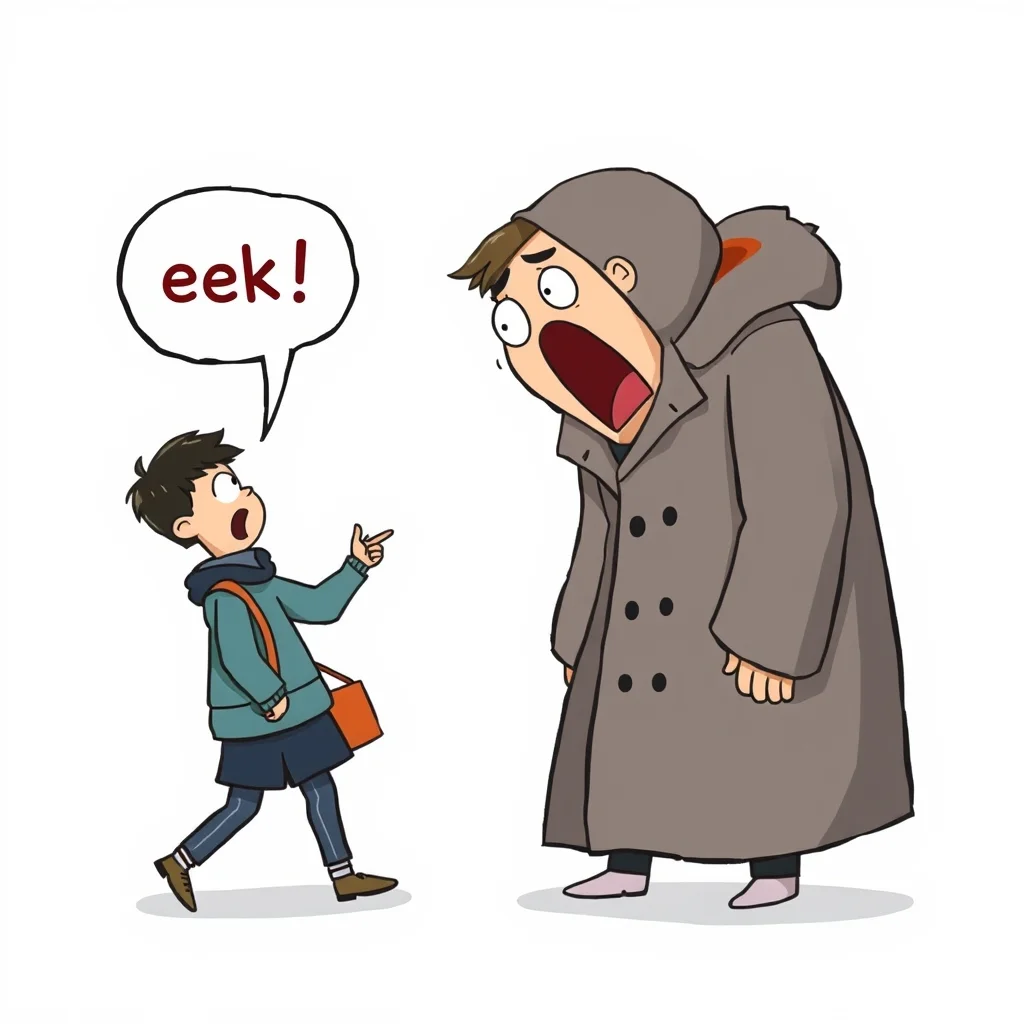 Mnemonic illustration for 外国人 — foreigner