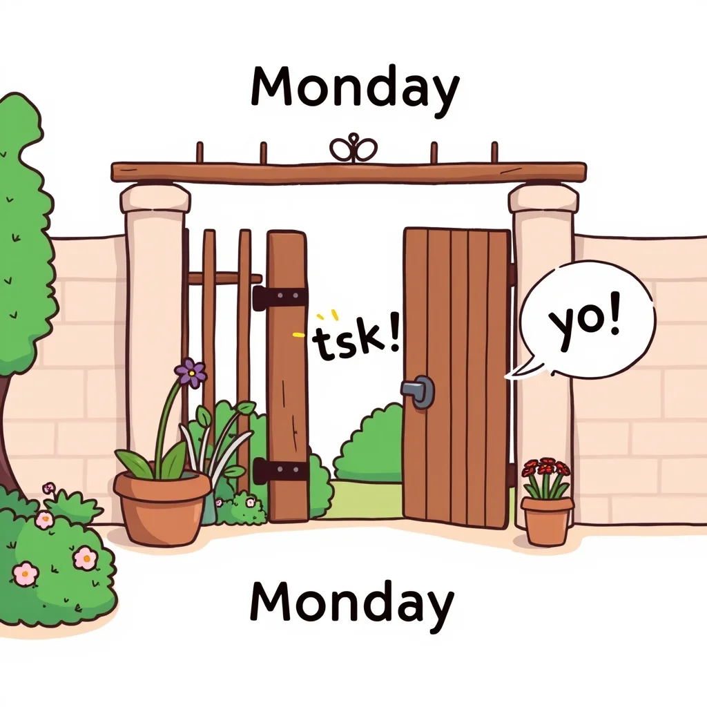 Mnemonic illustration for 月曜日 — Monday