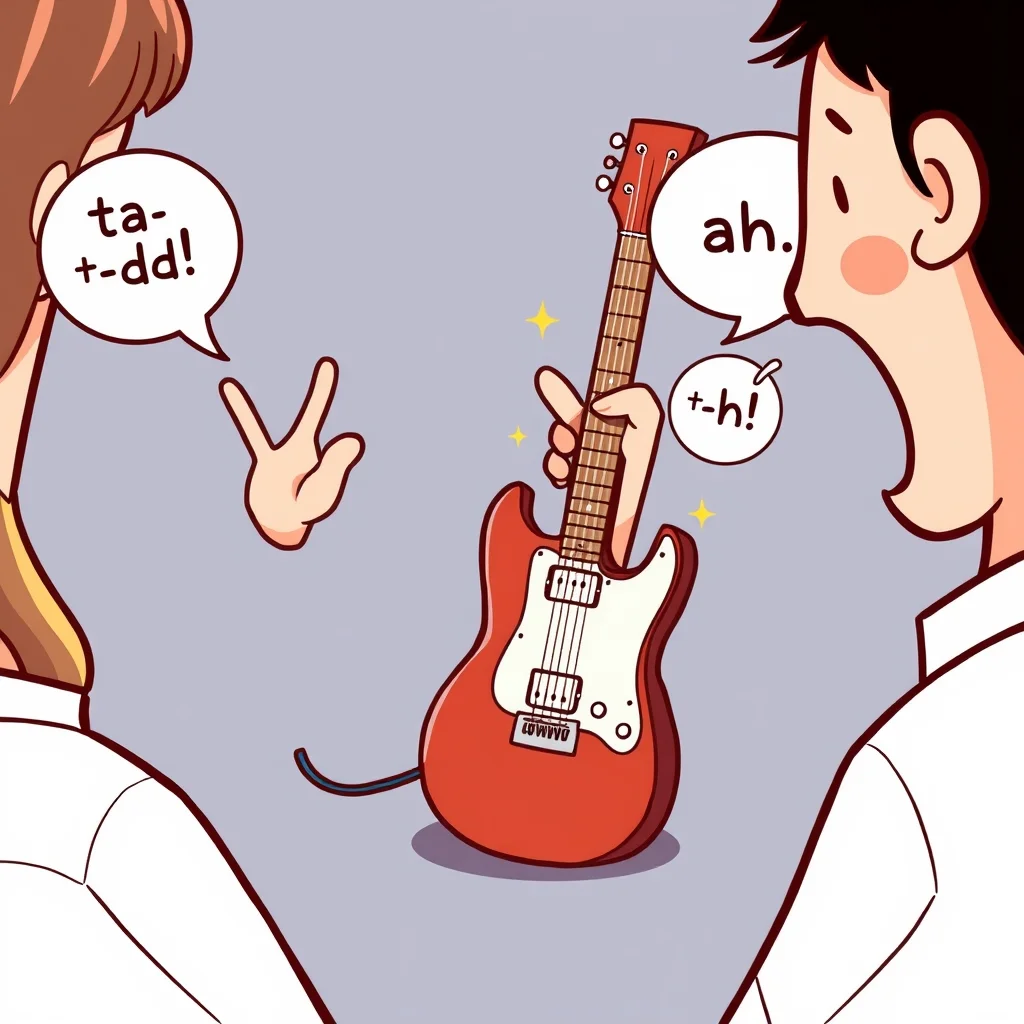 Mnemonic illustration for ギター — guitar