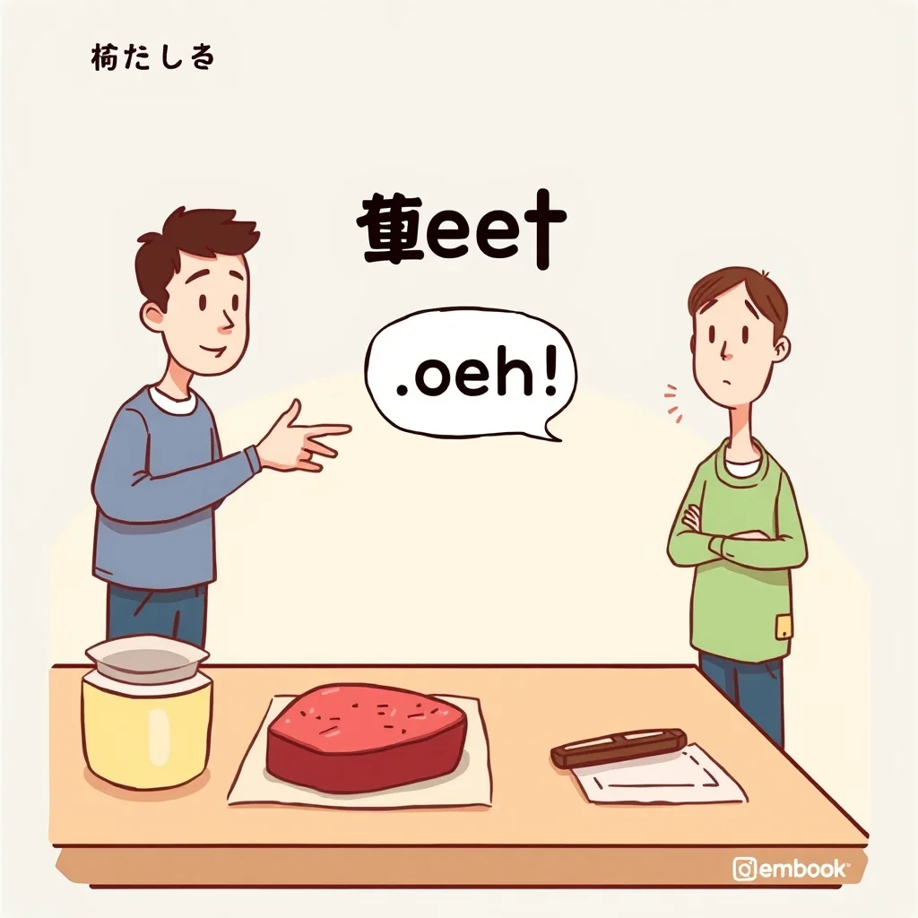 Mnemonic illustration for 牛肉 — beef