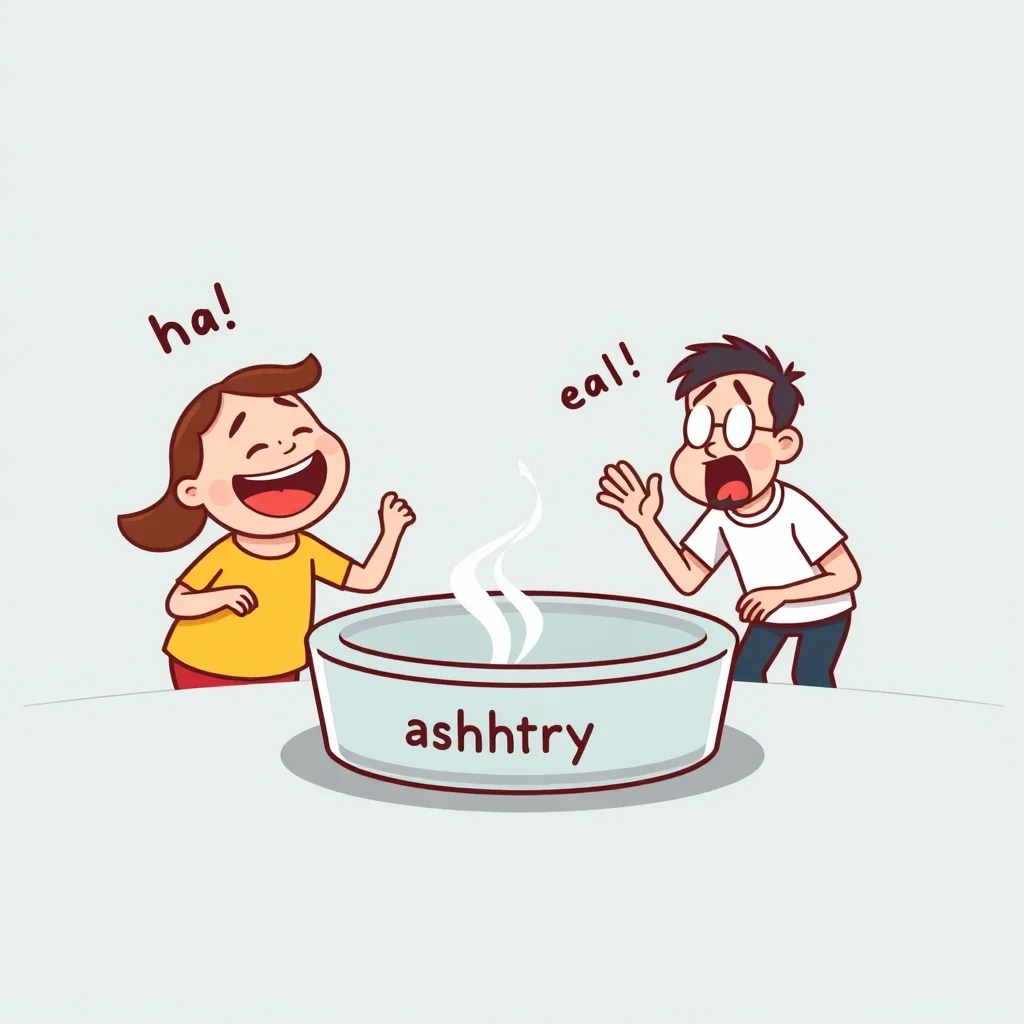 Mnemonic illustration for 灰皿 — ashtray
