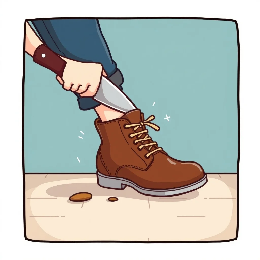Mnemonic illustration for 履く — to put on shoes