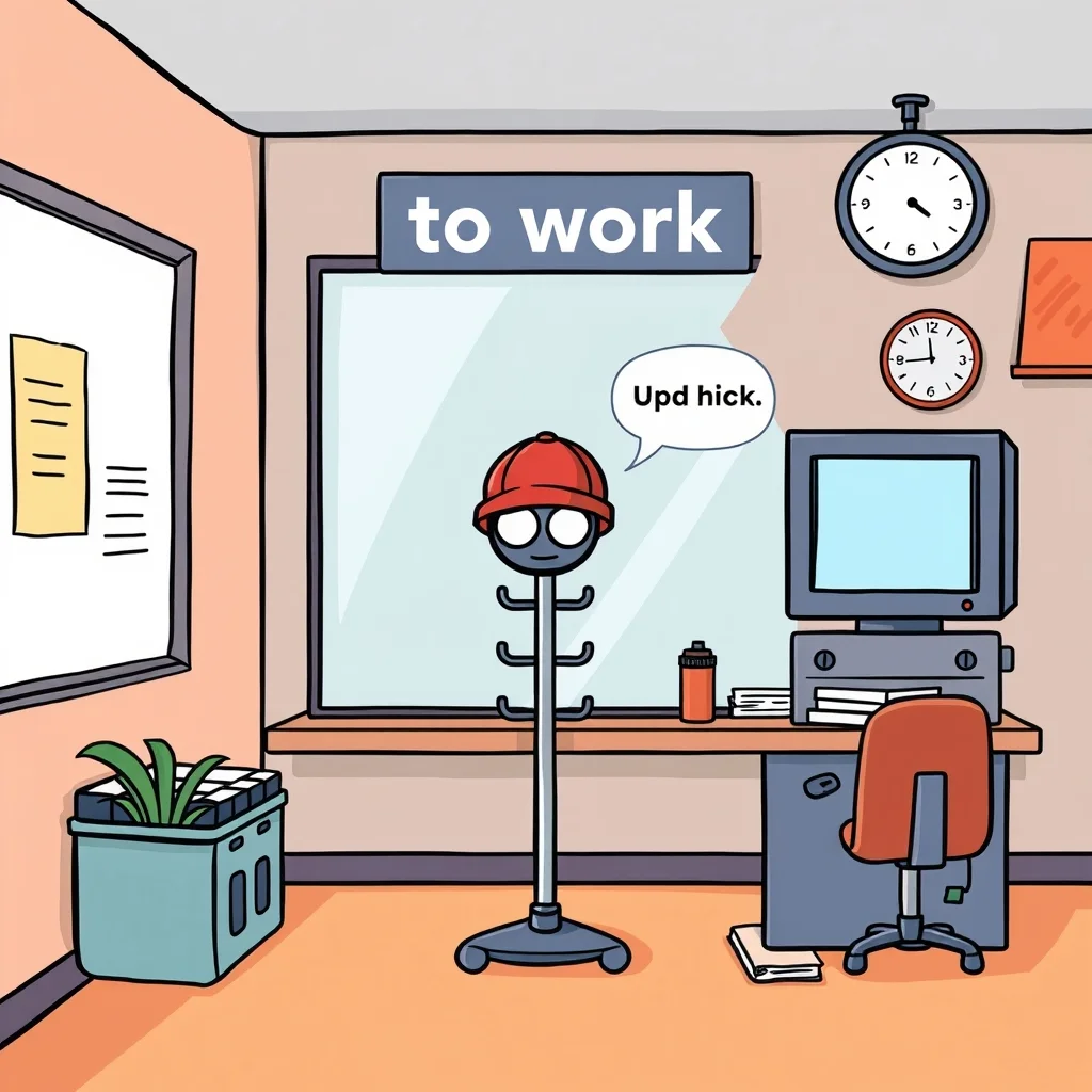 Mnemonic illustration for 働く — to work