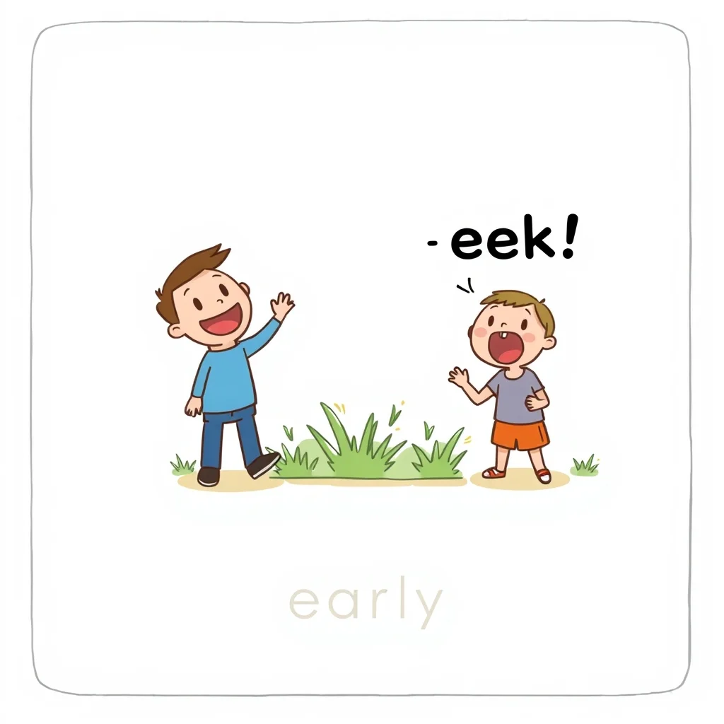 Mnemonic illustration for 早い — early
