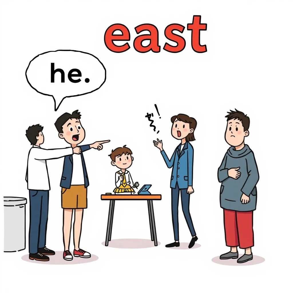 Mnemonic illustration for 東 — east
