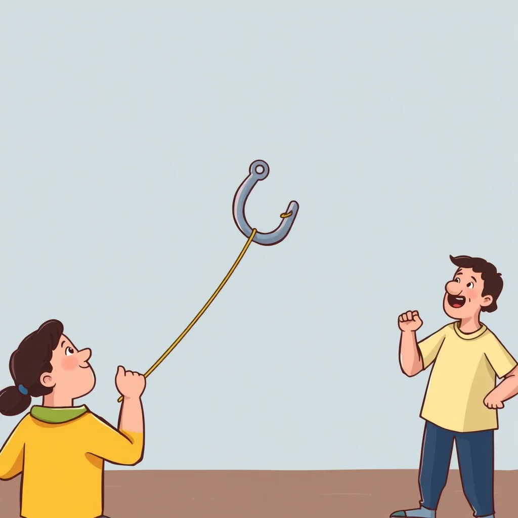 Mnemonic illustration for 引く — to pull