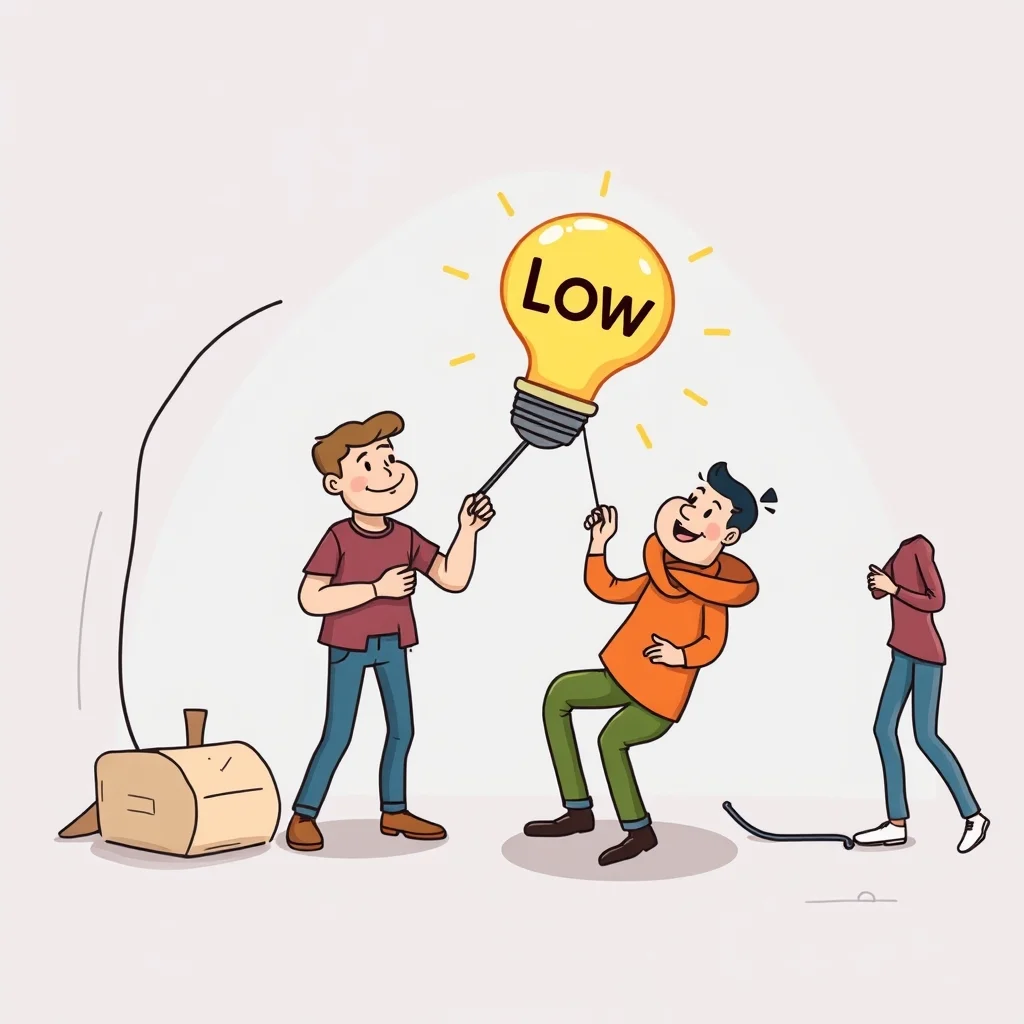 Mnemonic illustration for 低い — low