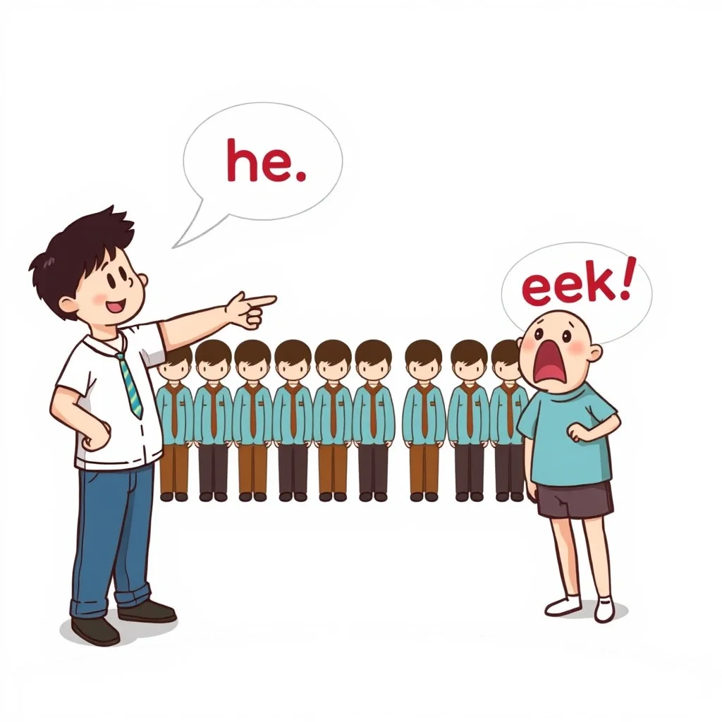 Mnemonic illustration for 広い — wide, spacious