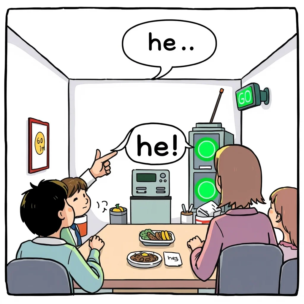 Mnemonic illustration for 昼ご飯 — lunch