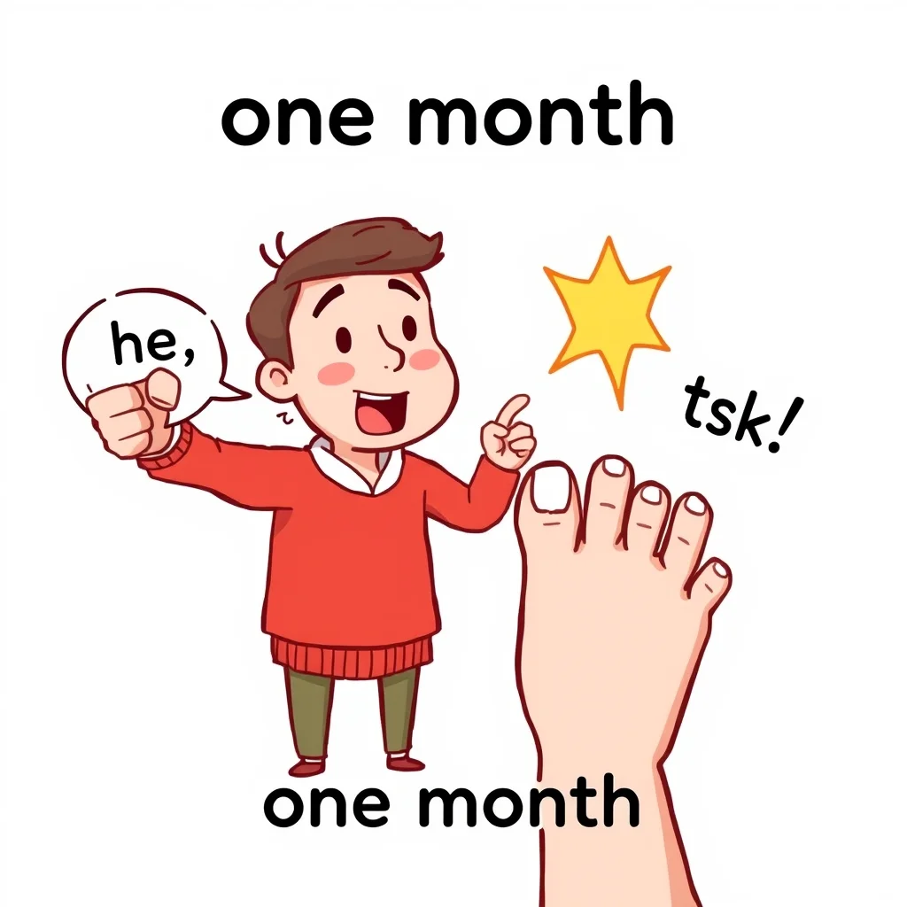 Mnemonic illustration for 一月 — one month