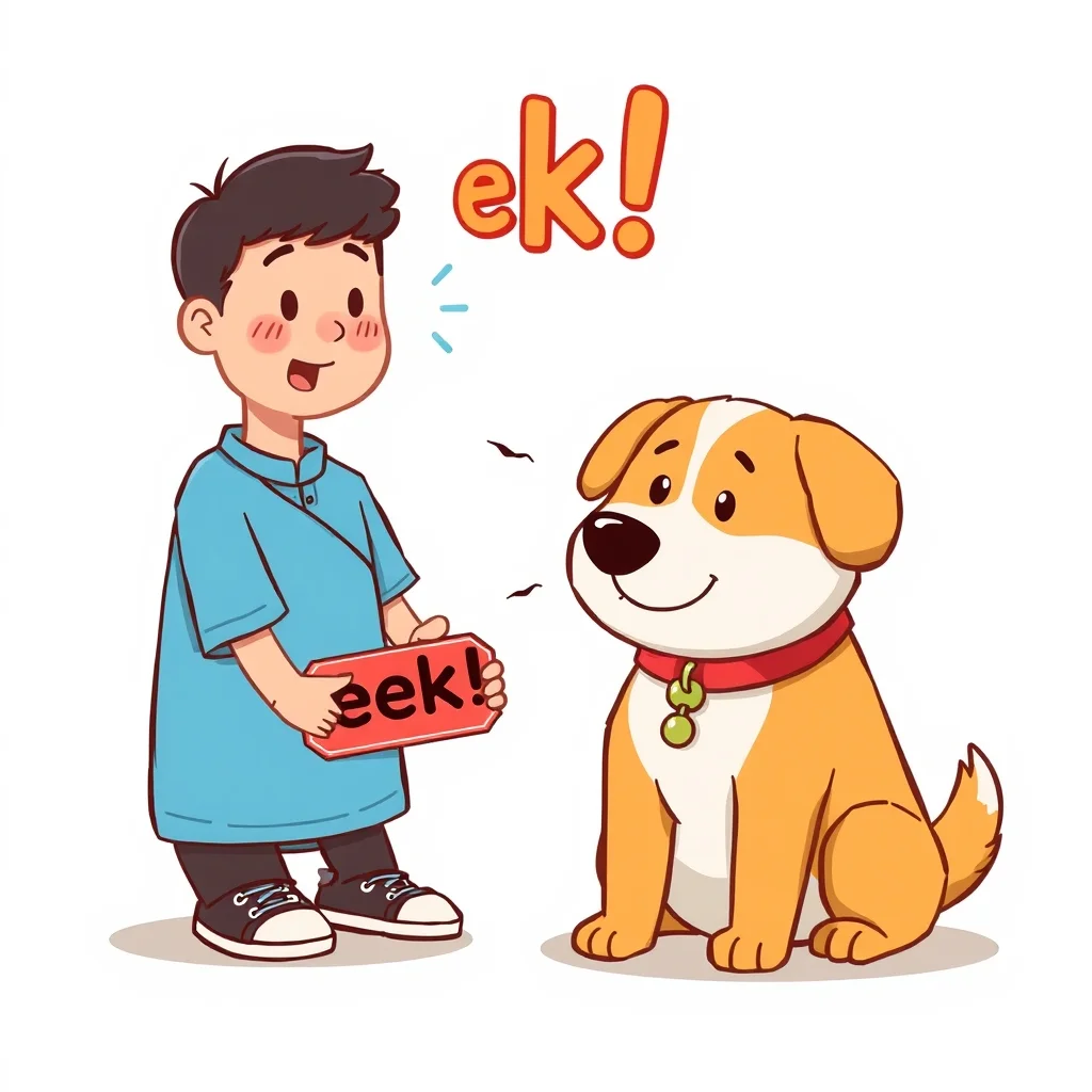 Mnemonic illustration for 犬 — dog