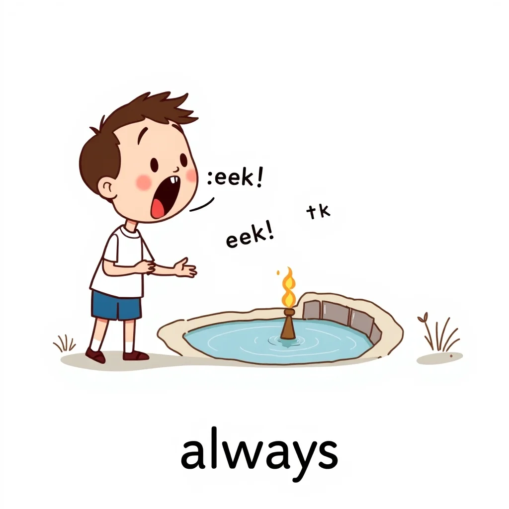 Mnemonic illustration for いつも — always