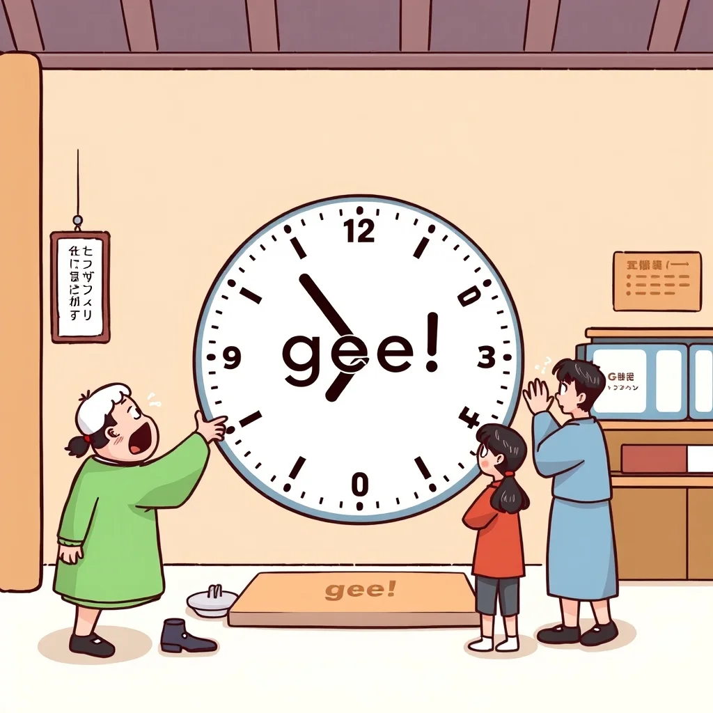 Mnemonic illustration for 時 — ~ o'clock (time)