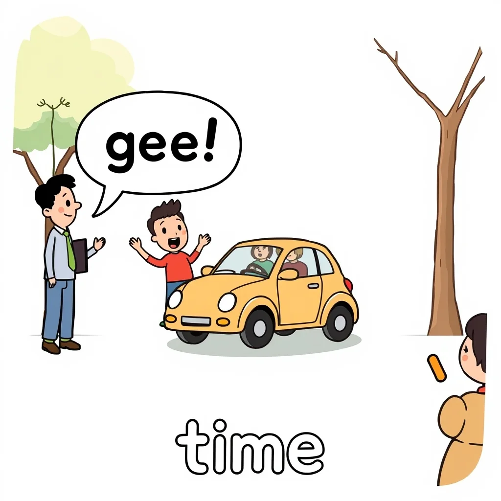 Mnemonic illustration for 時間 — time