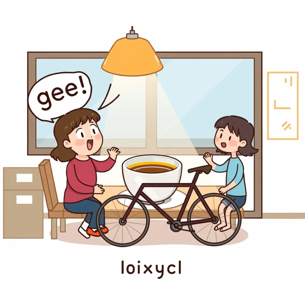 Mnemonic illustration for 自転車 — bicycle