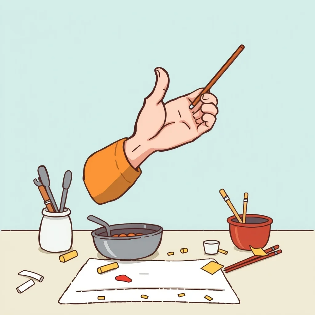 Mnemonic illustration for 上手 — skilled