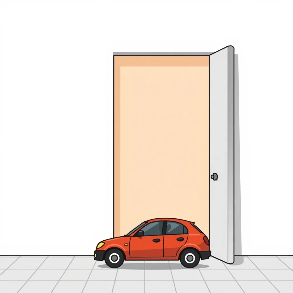 Mnemonic illustration for 角 — corner (e.g., desk, pavement)