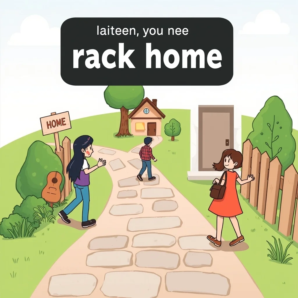 Mnemonic illustration for 帰る — to return home