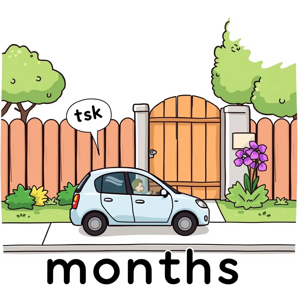 Mnemonic illustration for か月 — (number of) months