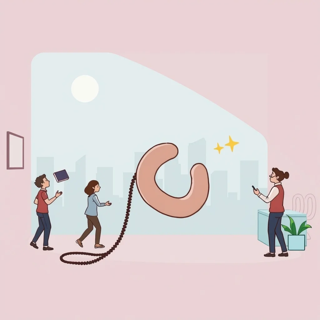Mnemonic illustration for かける — to make a phone call