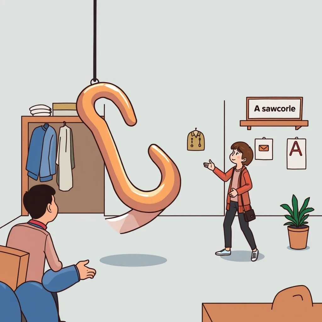 Mnemonic illustration for かける — to wear