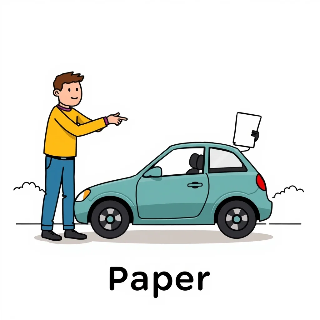 Mnemonic illustration for 紙 — paper