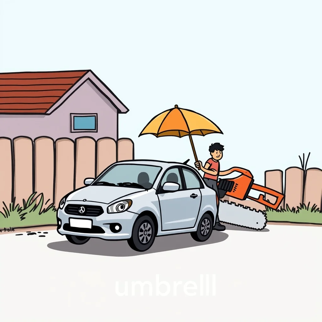 Mnemonic illustration for 傘 — umbrella