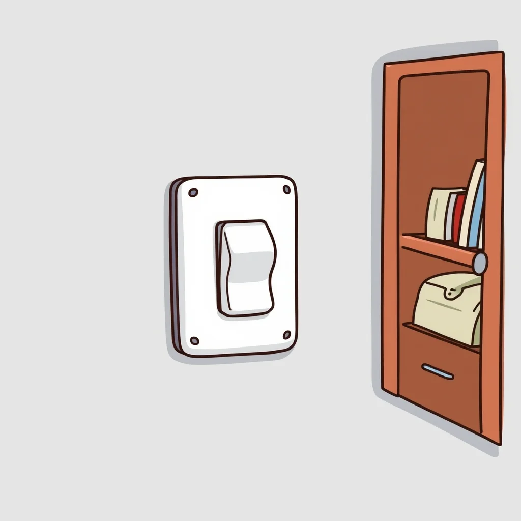 Mnemonic illustration for 消す — to turn off, to switch off