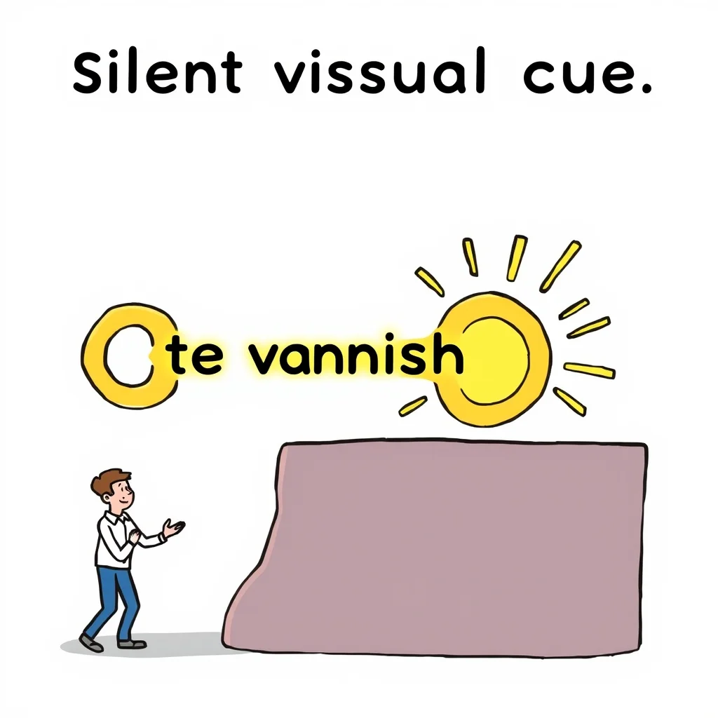 Mnemonic illustration for 消える — to vanish