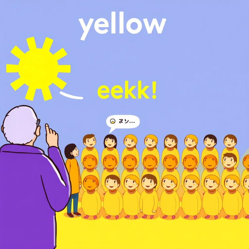 Mnemonic illustration for 黄色い — yellow