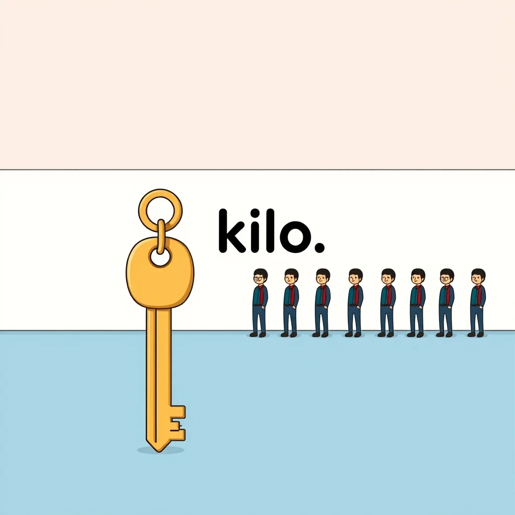 Mnemonic illustration for キロ — (abbr.) kilo (kilogram)