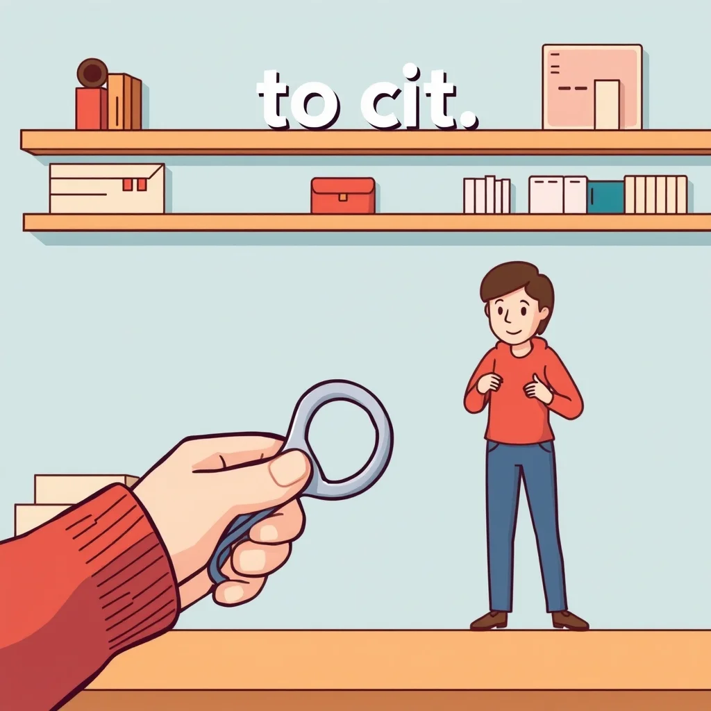 Mnemonic illustration for 切る — to cut