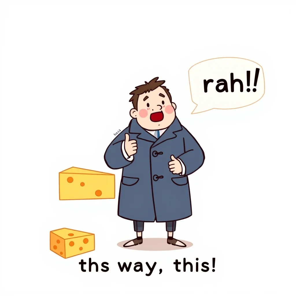 Mnemonic illustration for こちら — this way, this person