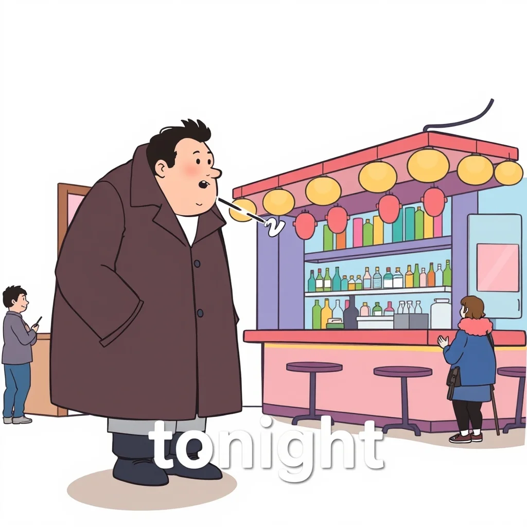 Mnemonic illustration for 今晩 — tonight