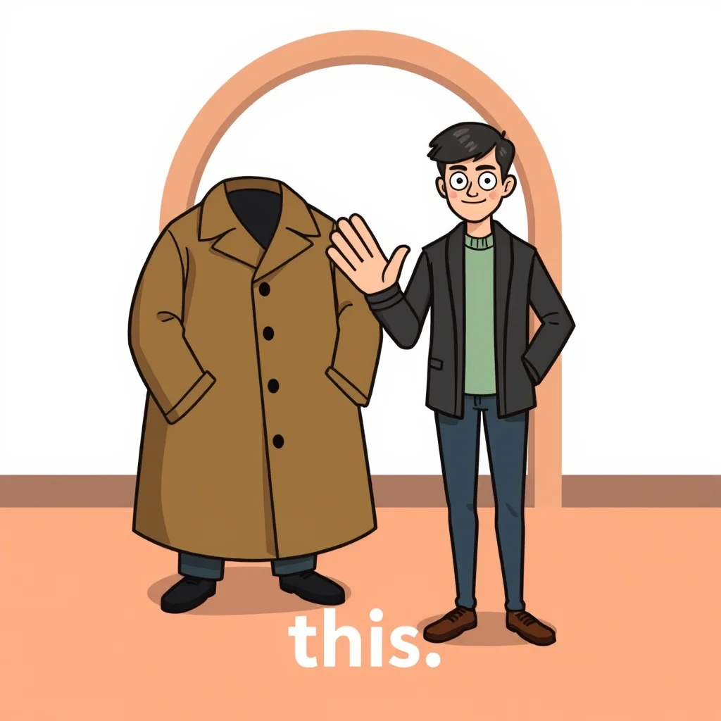 Mnemonic illustration for この — this