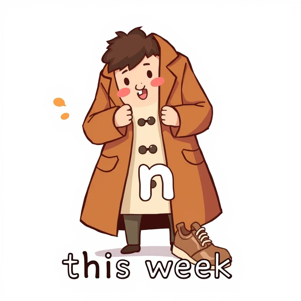 Mnemonic illustration for 今週 — this week