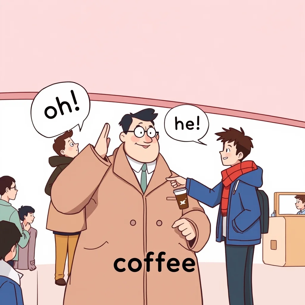Mnemonic illustration for コーヒー — coffee